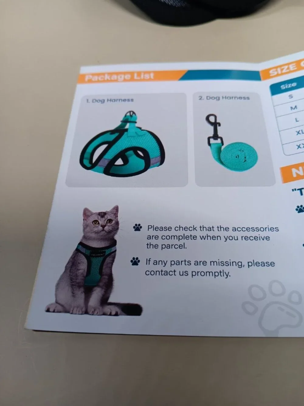 FAYOGOO Cat Harness LeashSet Set for Walking Escape Proof Blue Size M